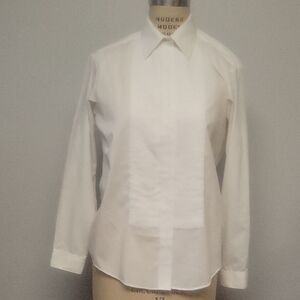 Neil Allyn For Women Classic White Women's Tuxedo Dress Shirt, Size 10